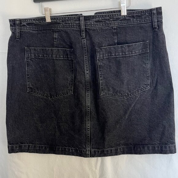 NWT Madewell High Waist Button Down Front Black Denim Skirt with Pockets, 33 - Picture 6 of 8